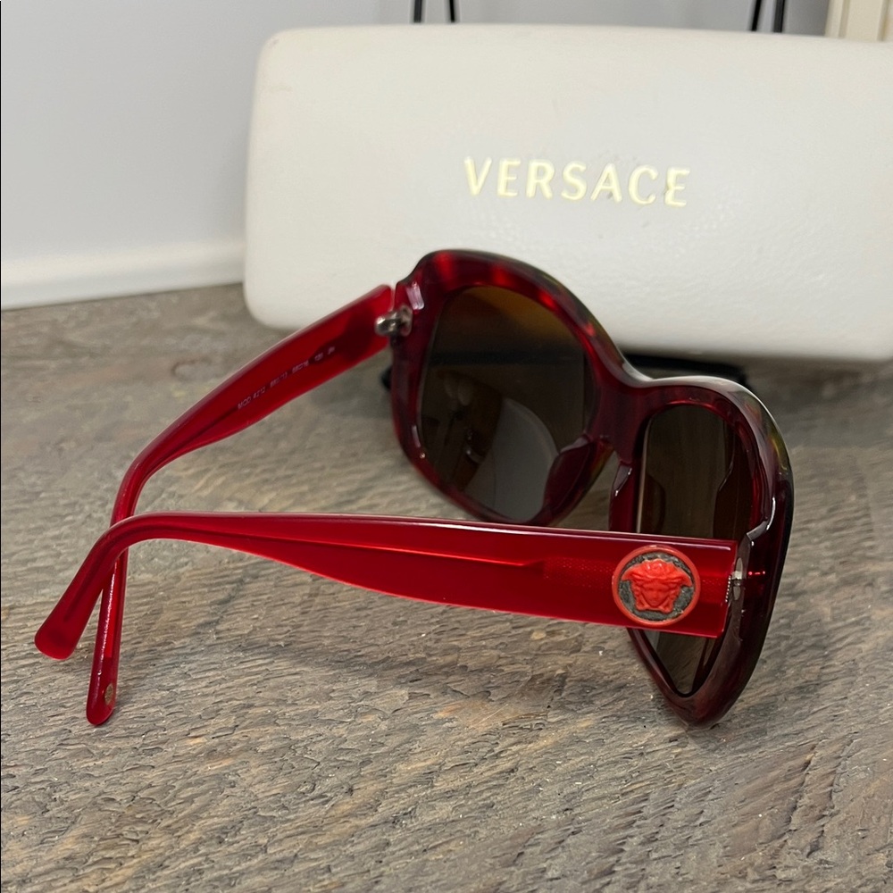 Versace MOD 4212 880/13 Sunglasses + Case: Rule Red Frame / Italy / Frames Only - Picture 4 of 8